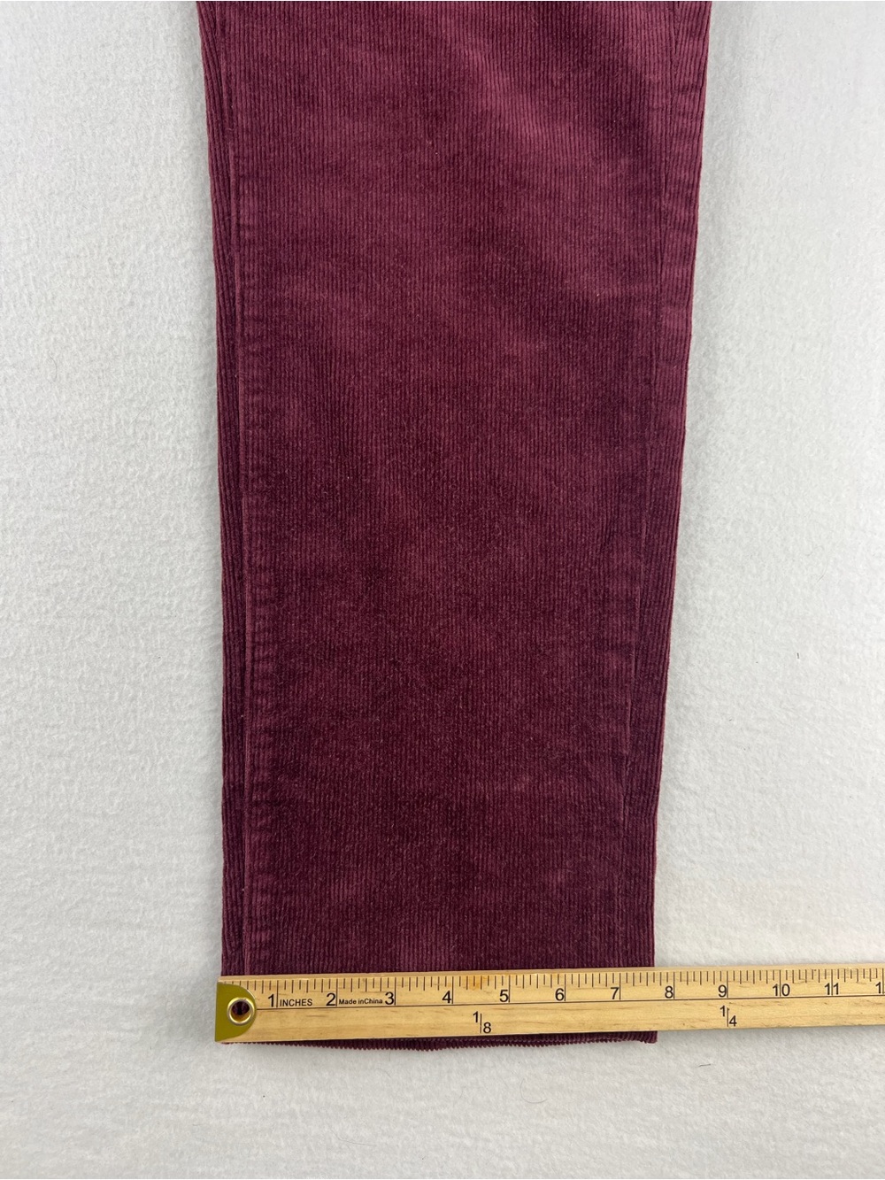 Quince Organic Stretch Corduroy Straight Leg Pant Barolo Burgundy 5 Pocket Sz 14 - Picture 11 of 12